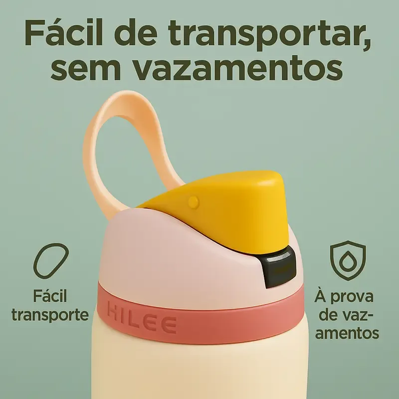 Alça dobrável e tampa antivazamento