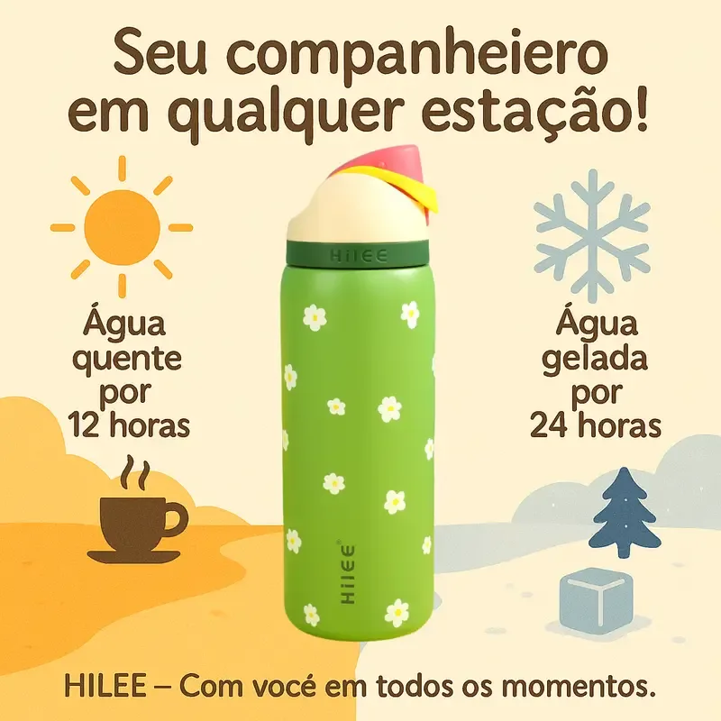Água quente por 12 horas e gelada por 24 horas